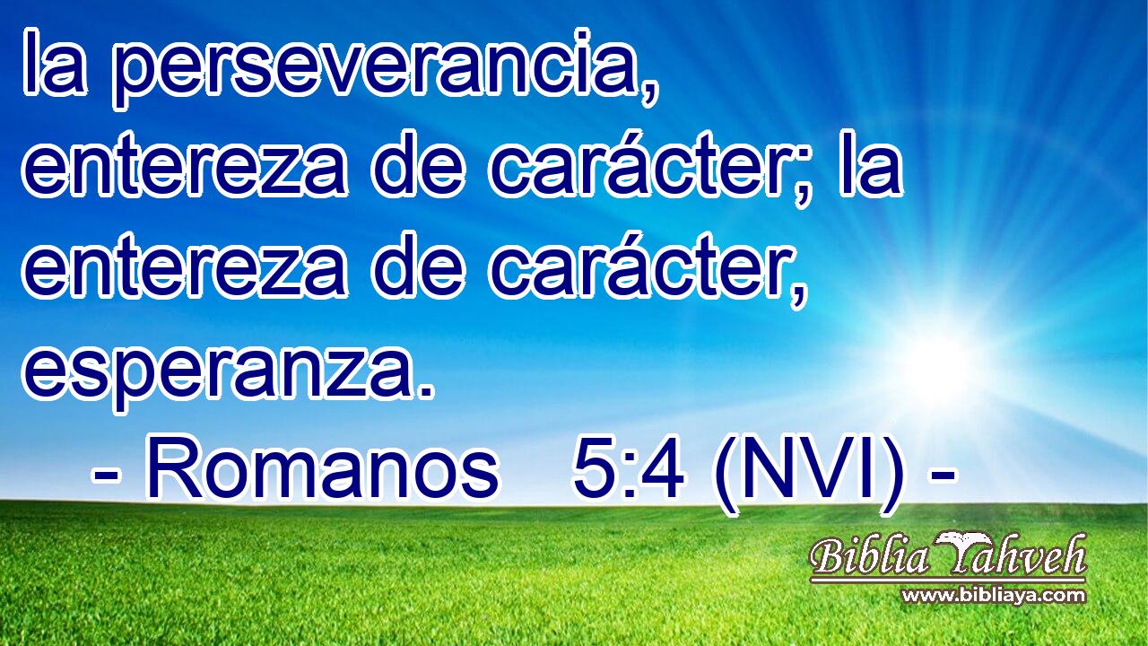  la perseverancia, entereza de carácter; la entereza de carácter, esperanza. 