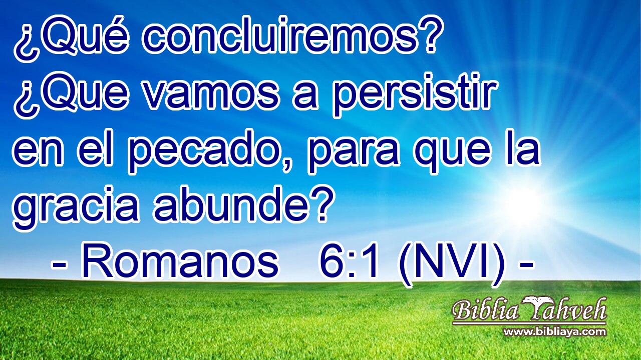  ¿Qué concluiremos? ¿Que vamos a persistir en el pecado, para que la gracia abunde? 