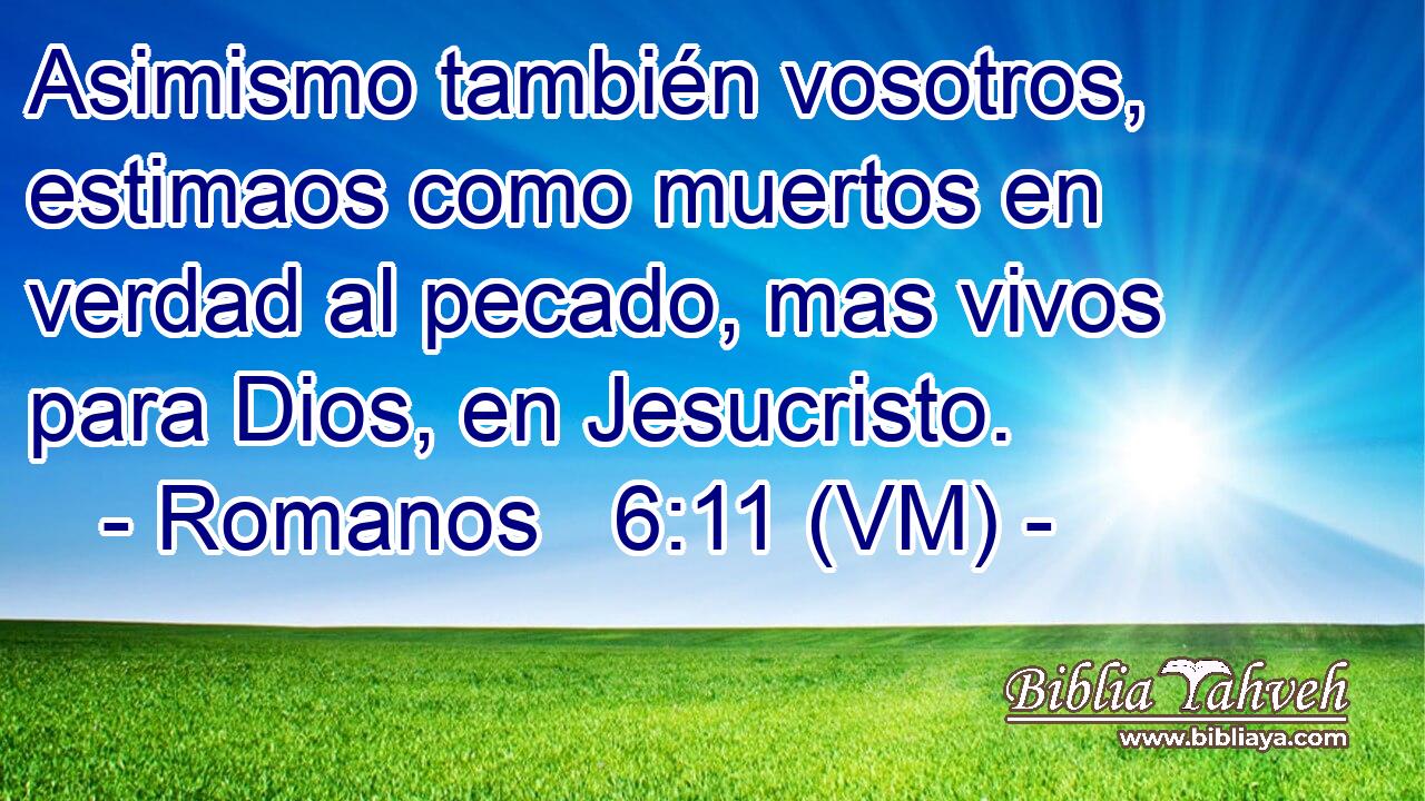  Asimismo también vosotros, estimaos como muertos en verdad al pecado, mas vivos para Dios, en Jesucristo. 