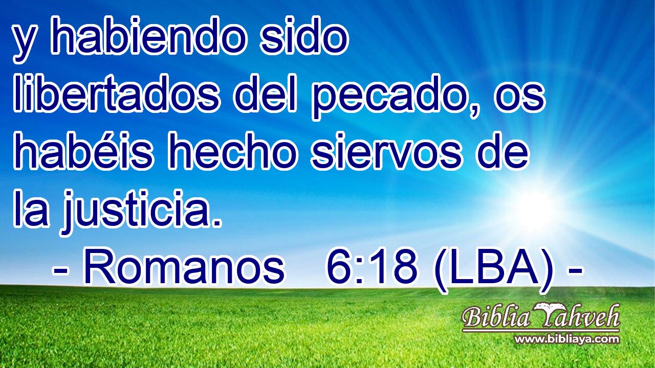 y habiendo sido libertados del pecado, os habéis hecho siervos de la justicia.