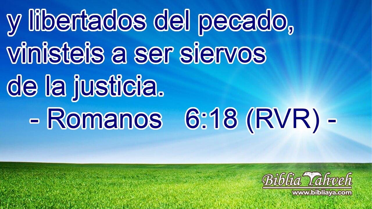 y libertados del pecado, vinisteis a ser siervos de la justicia.