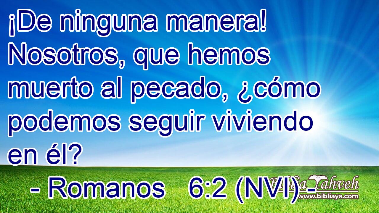  ¡De ninguna manera! Nosotros, que hemos muerto al pecado, ¿cómo podemos seguir viviendo en él? 