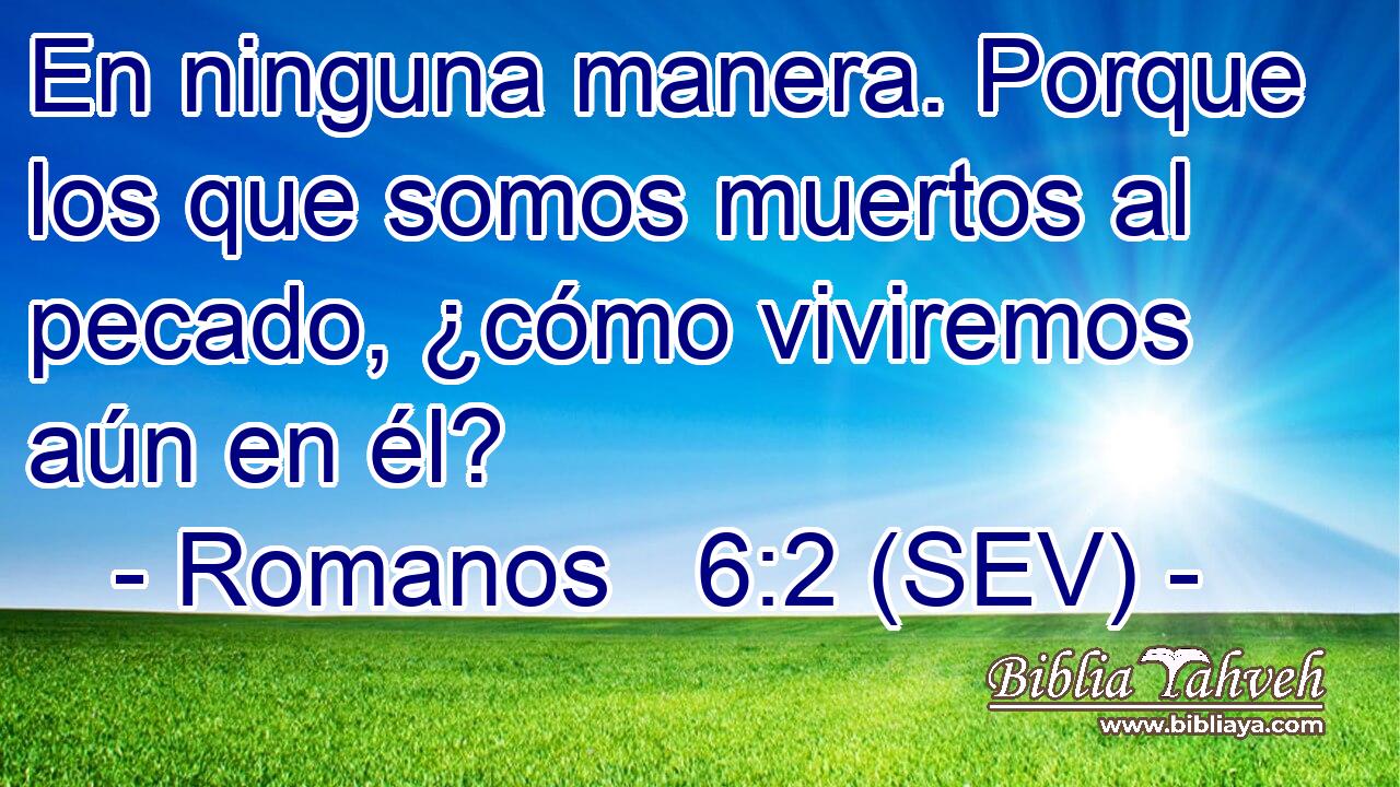 En ninguna manera. Porque los que somos muertos al pecado, ¿cómo viviremos aún en él?