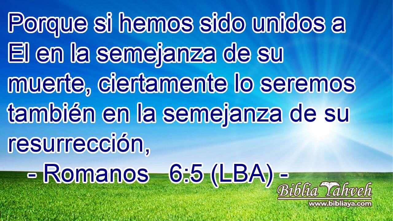 Porque si hemos sido unidos a El en la semejanza de su muerte, ciertamente lo seremos también en la semejanza de su resurrección,