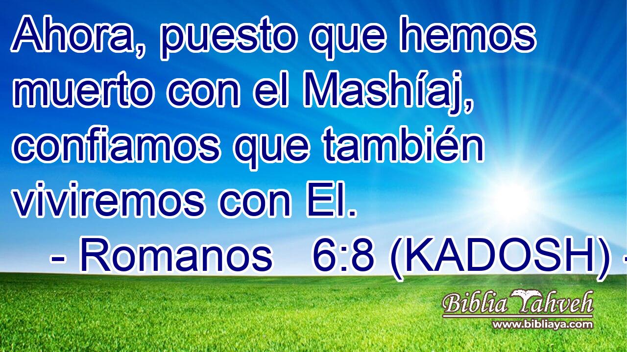  Ahora, puesto que hemos muerto con el Mashíaj, confiamos que también viviremos con El. 