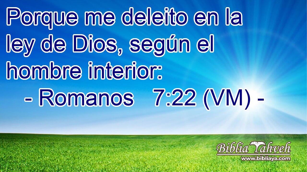  Porque me deleito en la ley de Dios, según el hombre interior: 