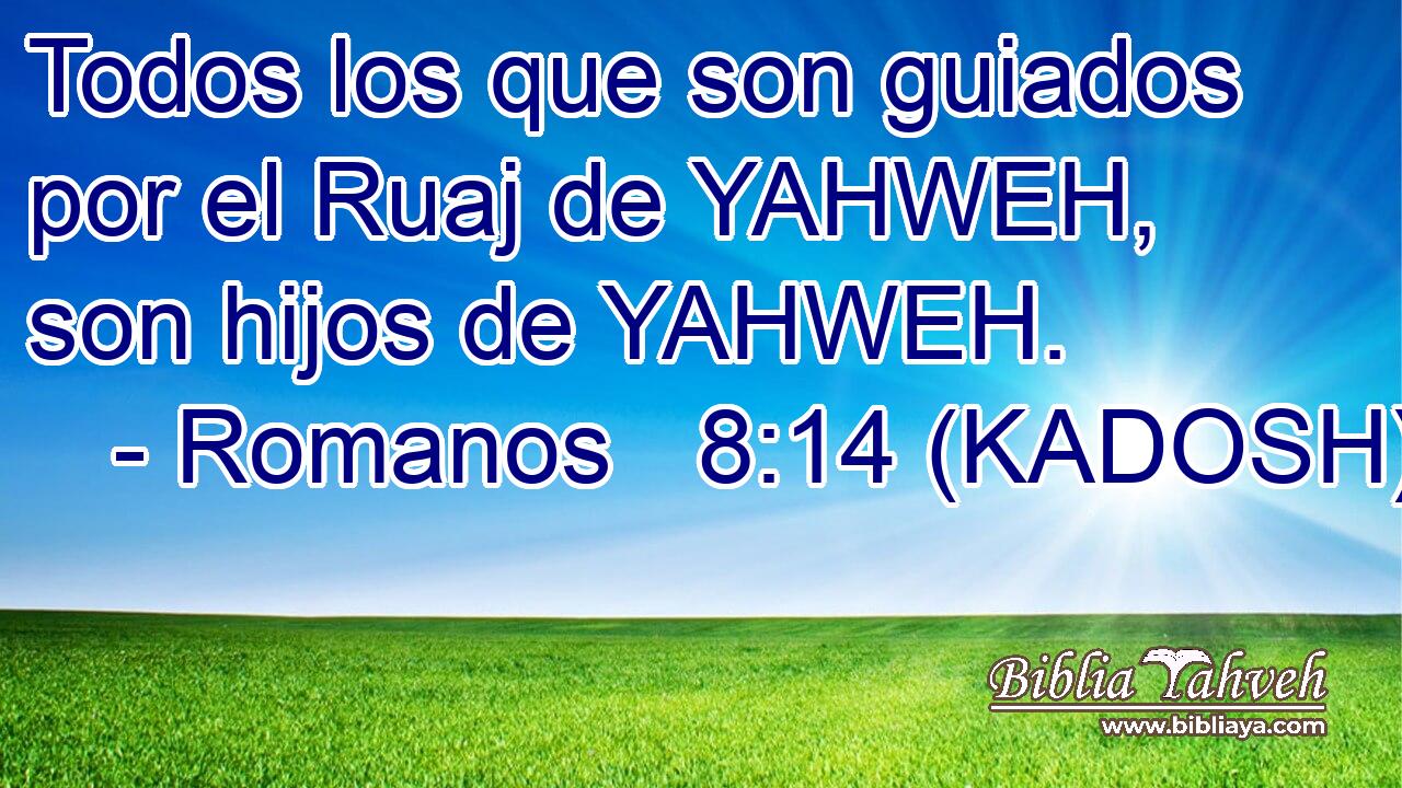  Todos los que son guiados por el Ruaj de YAHWEH, son hijos de YAHWEH. 
