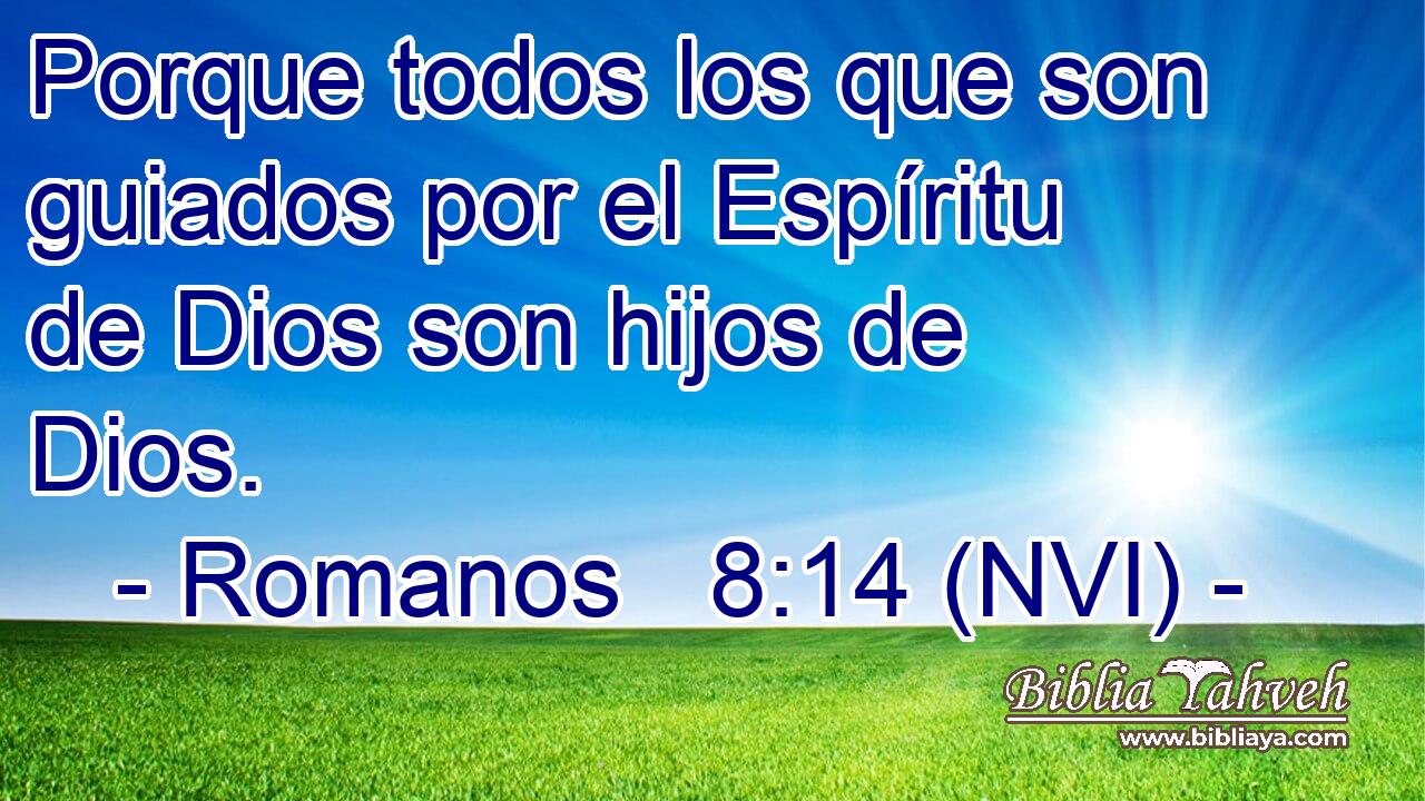  Porque todos los que son guiados por el Espíritu de Dios son hijos de Dios. 