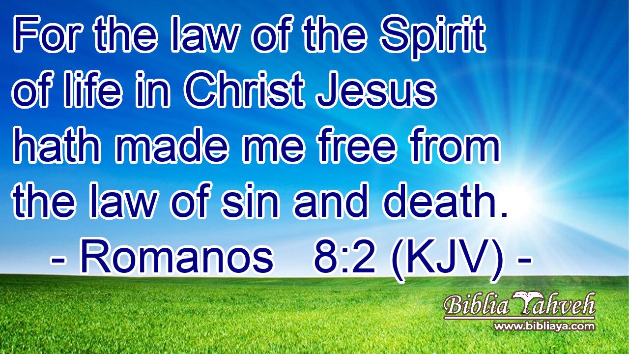 For the law of the Spirit of life in Christ Jesus hath made me free from the law of sin and death.