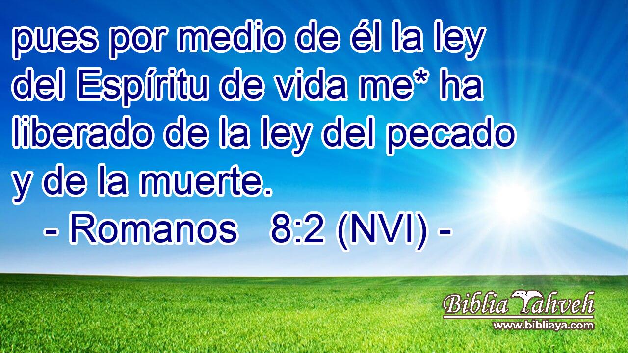  pues por medio de él la ley del Espíritu de vida me* ha liberado de la ley del pecado y de la muerte. 