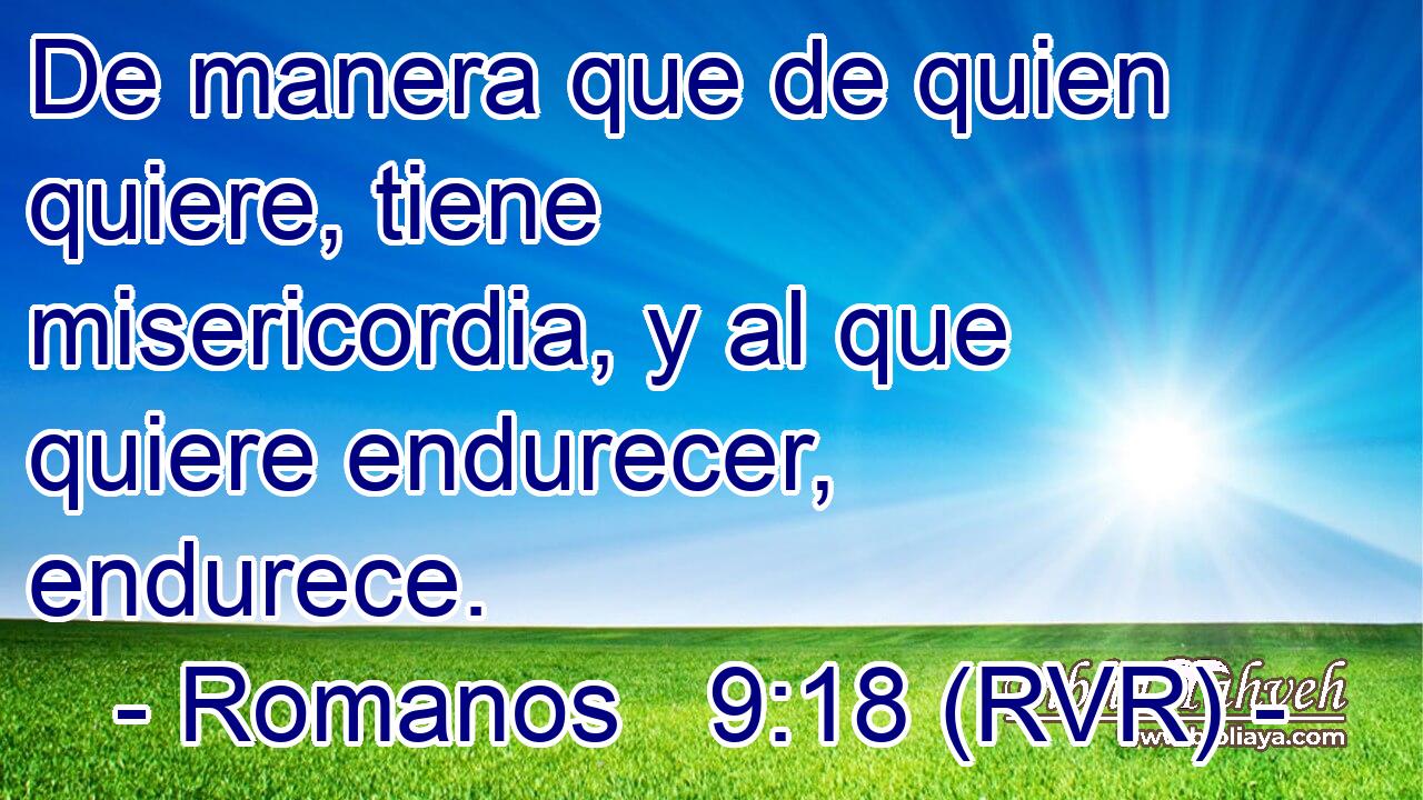 De manera que de quien quiere, tiene misericordia, y al que quiere endurecer, endurece.