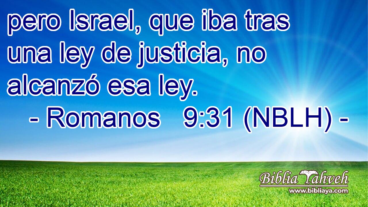  pero Israel, que iba tras una ley de justicia, no alcanzó esa ley. 