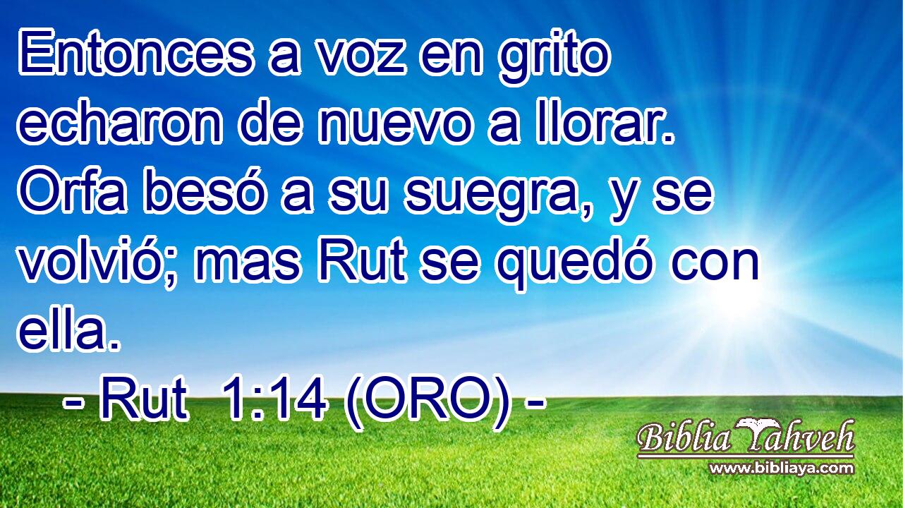  Entonces a voz en grito echaron de nuevo a llorar. Orfa besó a su suegra, y se volvió; mas Rut se quedó con ella. 