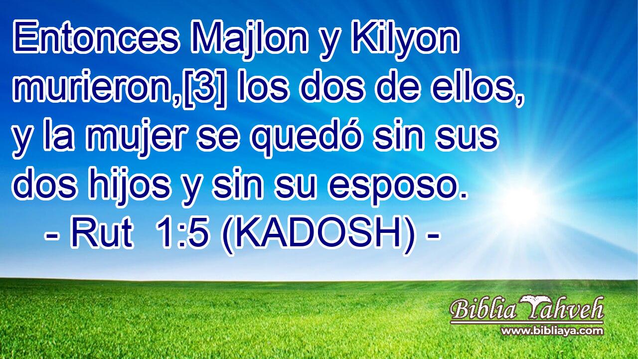  Entonces Majlon y Kilyon murieron,[3] los dos de ellos, y la mujer se quedó sin sus dos hijos y sin su esposo. 