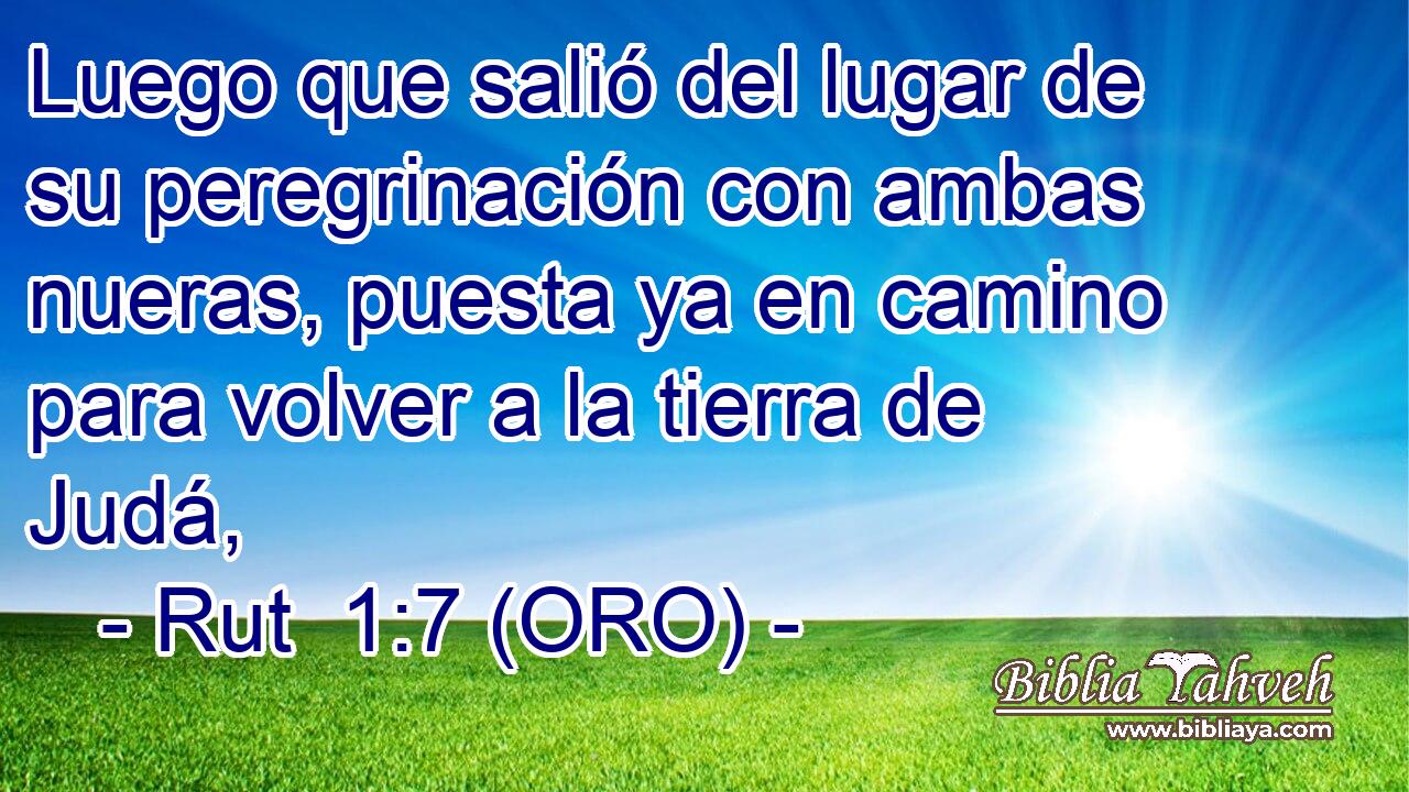  Luego que salió del lugar de su peregrinación con ambas nueras, puesta ya en camino para volver a la tierra de Judá, 