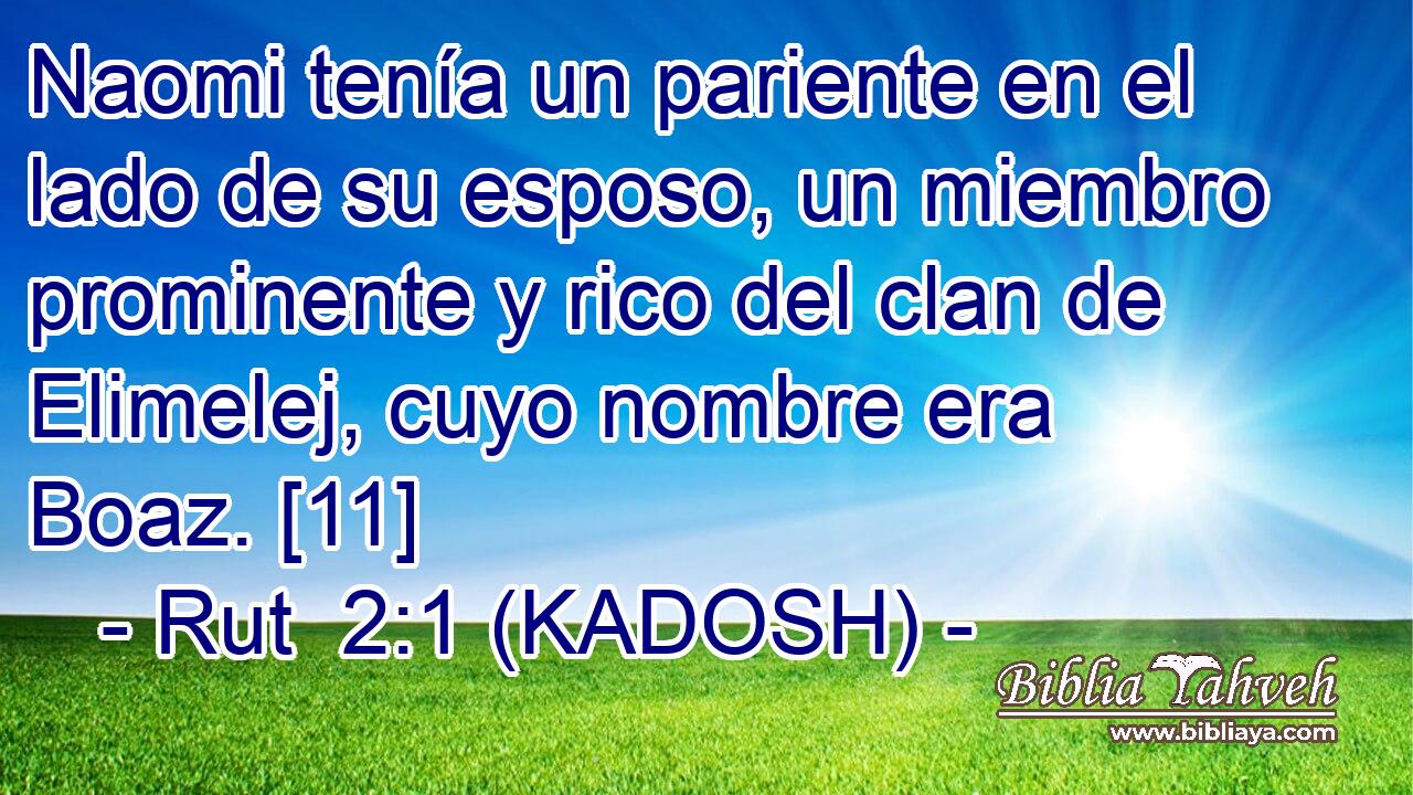  Naomi tenía un pariente en el lado de su esposo, un miembro prominente y rico del clan de Elimelej, cuyo nombre era Boaz. [11] 