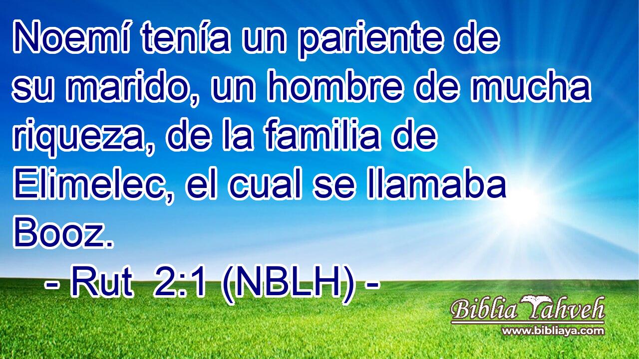  Noemí tenía un pariente de su marido, un hombre de mucha riqueza, de la familia de Elimelec, el cual se llamaba Booz. 