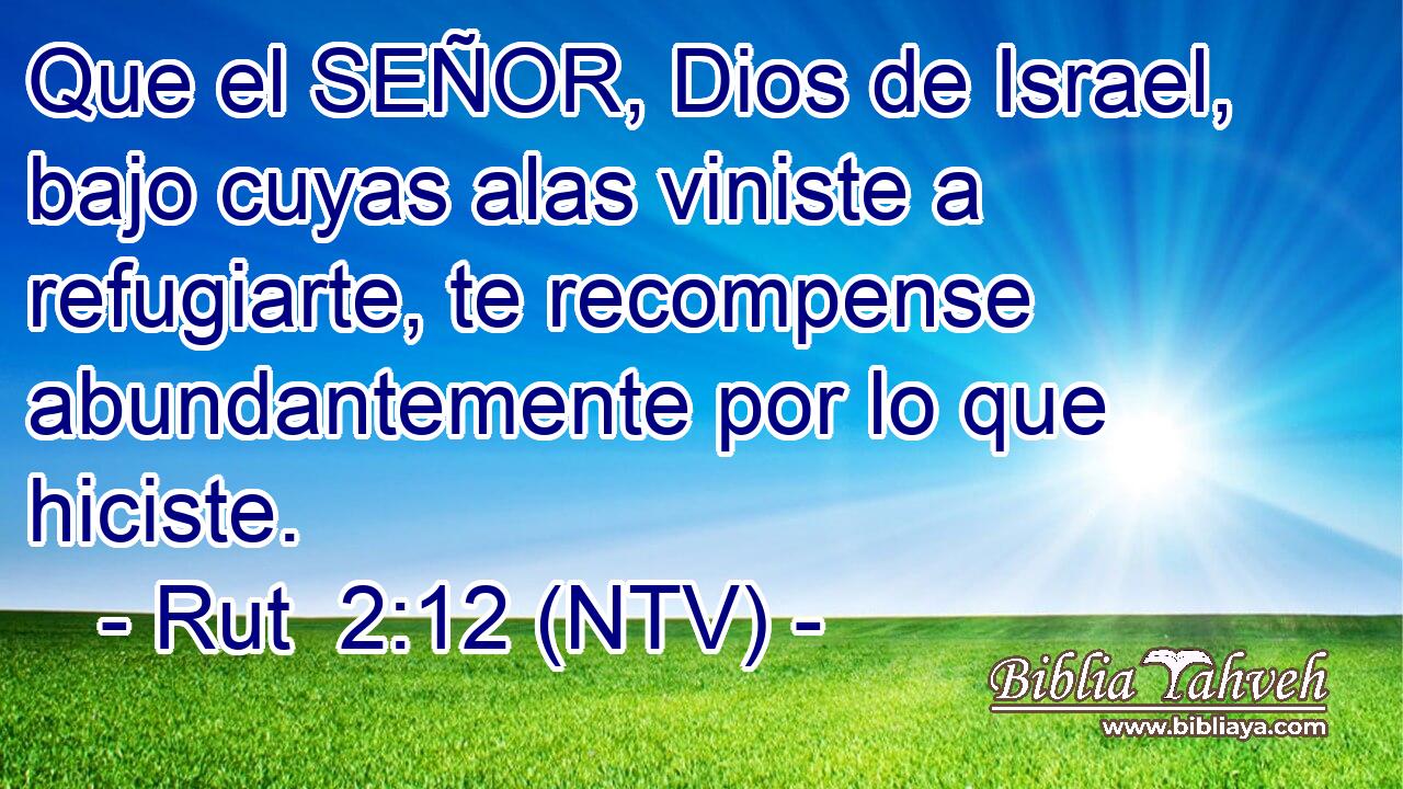 Que el SEÑOR, Dios de Israel, bajo cuyas alas viniste a refugiarte, te recompense abundantemente por lo que hiciste.