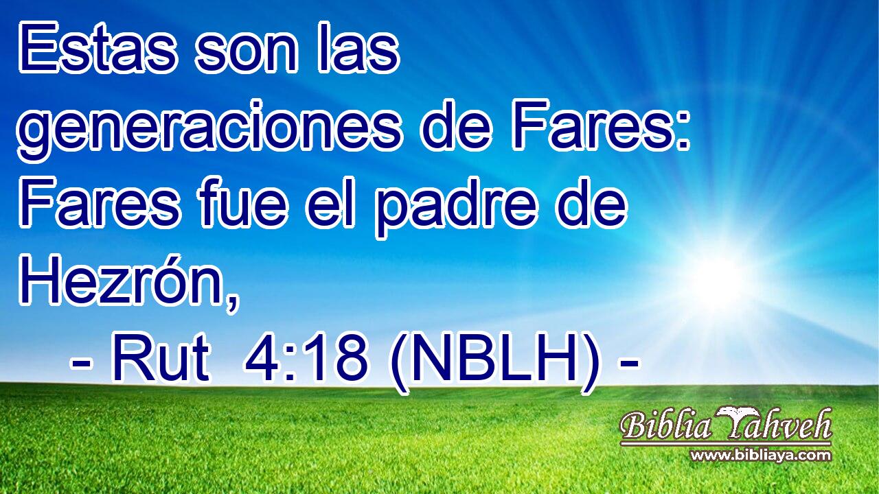  Estas son las generaciones de Fares: Fares fue el padre de Hezrón, 