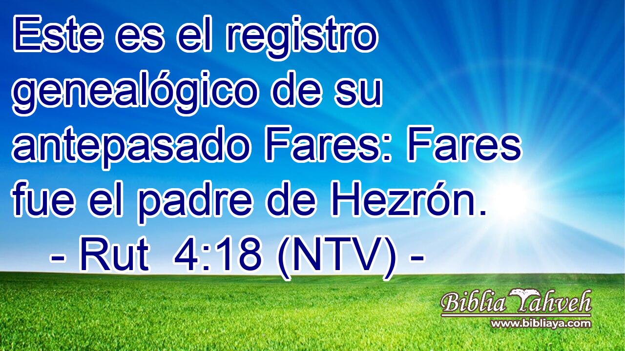 Este es el registro genealógico de su antepasado Fares: Fares fue el padre de Hezrón.