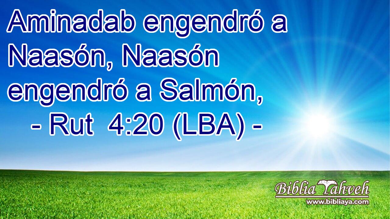 Aminadab engendró a Naasón, Naasón engendró a Salmón,
