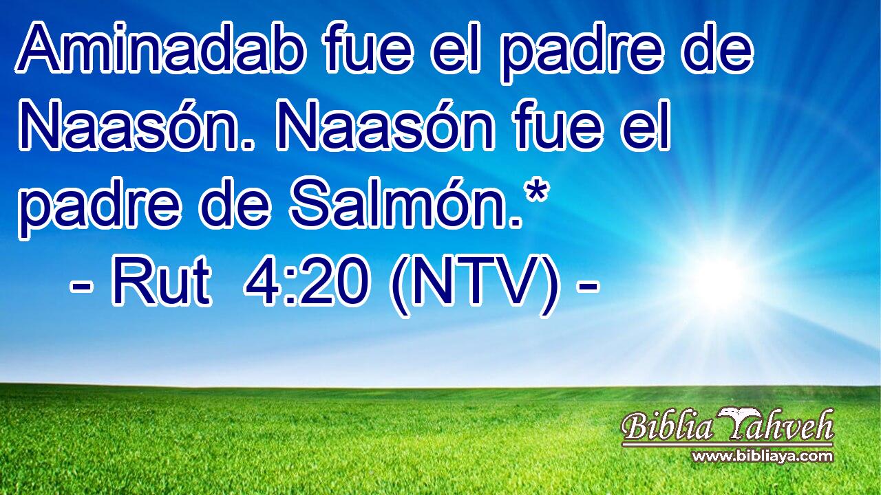 Aminadab fue el padre de Naasón. Naasón fue el padre de Salmón.*