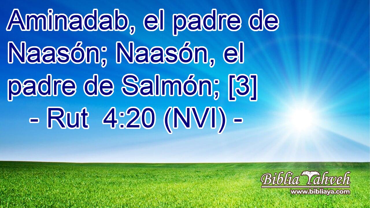  Aminadab, el padre de Naasón; Naasón, el padre de Salmón; [3] 
