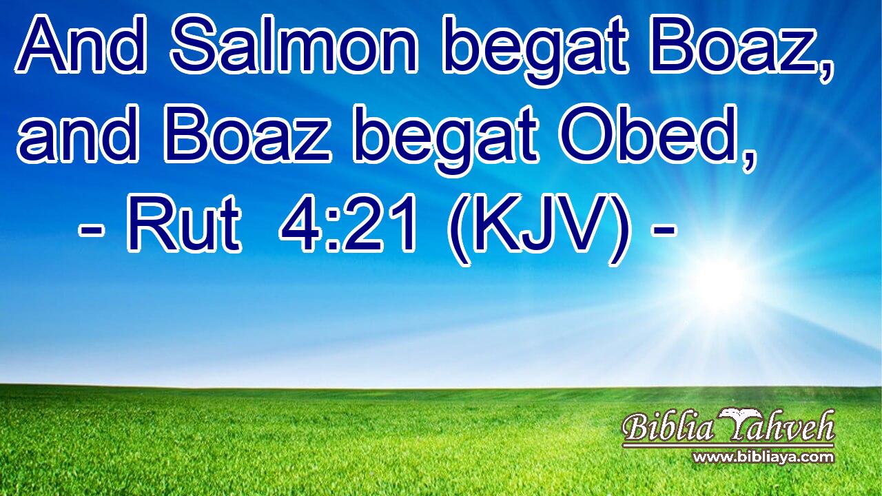And Salmon begat Boaz, and Boaz begat Obed,