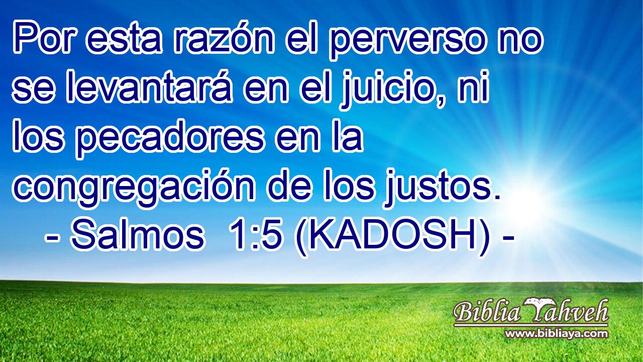  Por esta razón el perverso no se levantará en el juicio, ni los pecadores en la congregación de los justos. 