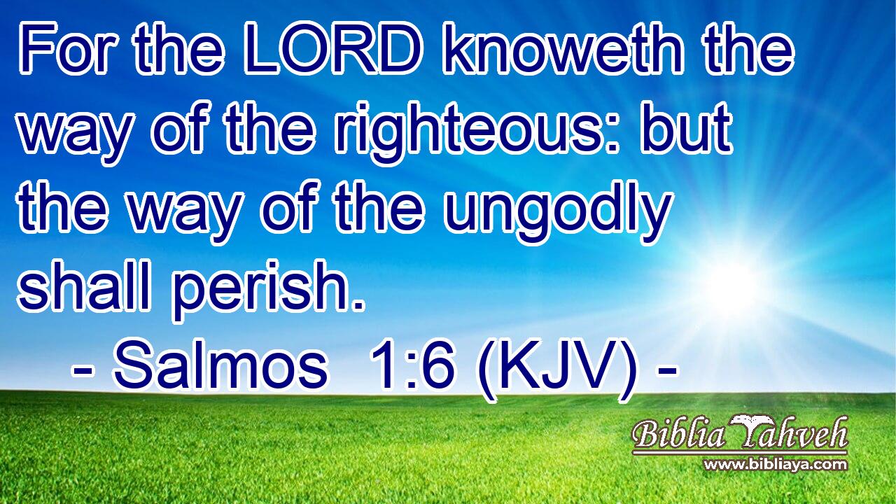 For the LORD knoweth the way of the righteous: but the way of the ungodly shall perish.