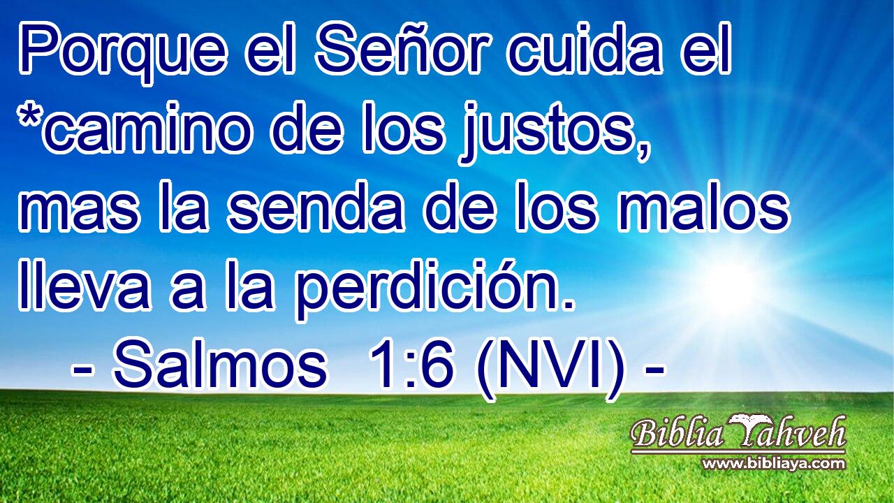  Porque el Señor cuida el *camino de los justos, mas la senda de los malos lleva a la perdición. 