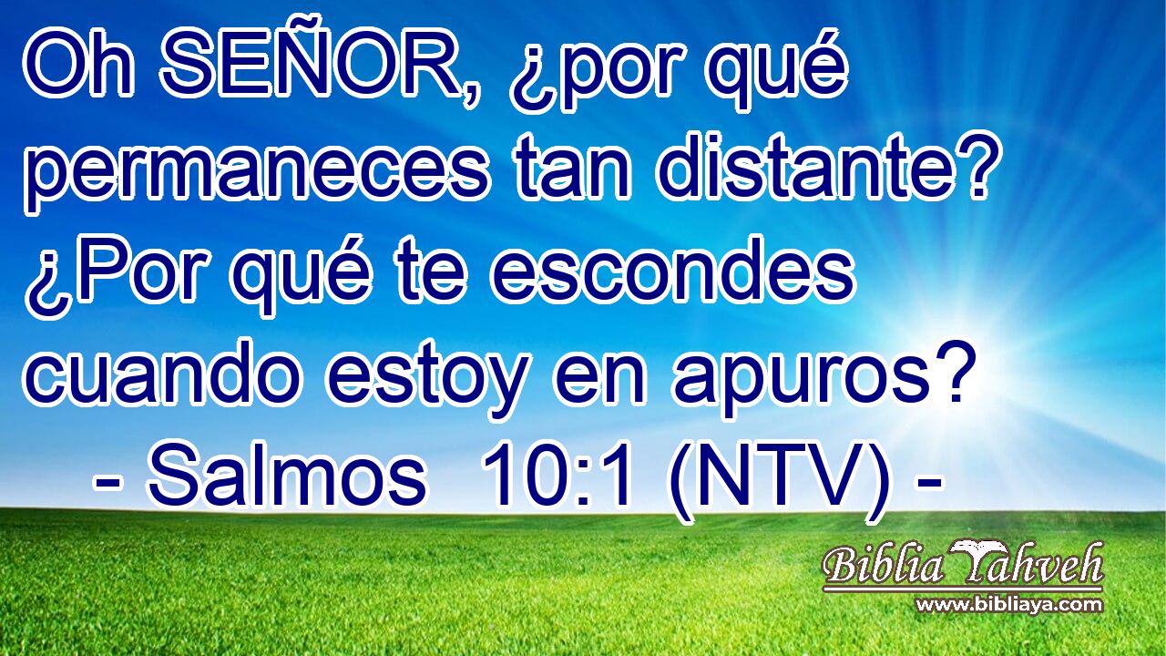 Oh SEÑOR, ¿por qué permaneces tan distante? ¿Por qué te escondes cuando estoy en apuros?