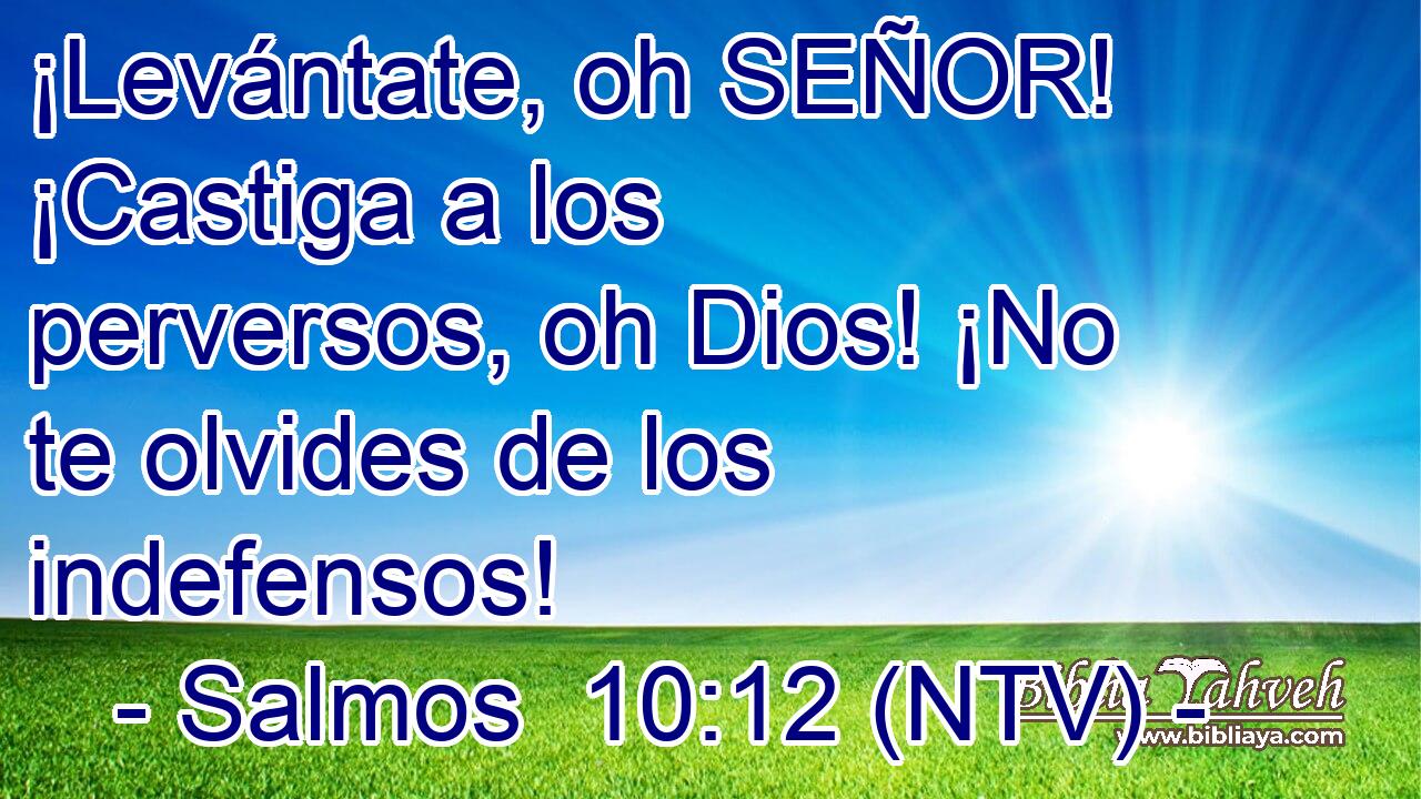 ¡Levántate, oh SEÑOR! ¡Castiga a los perversos, oh Dios! ¡No te olvides de los indefensos!