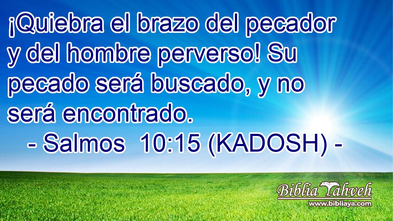  ¡Quiebra el brazo del pecador y del hombre perverso! Su pecado será buscado, y no será encontrado. 