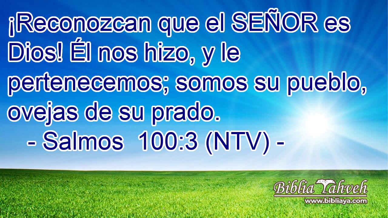 ¡Reconozcan que el SEÑOR es Dios! Él nos hizo, y le pertenecemos; somos su pueblo, ovejas de su prado.