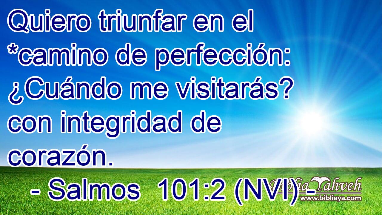  Quiero triunfar en el *camino de perfección: ¿Cuándo me visitarás? con integridad de corazón. 