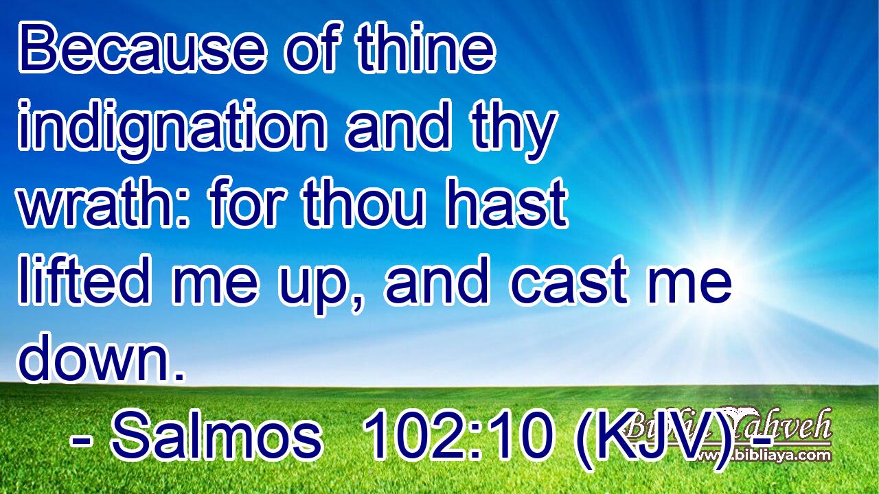 Because of thine indignation and thy wrath: for thou hast lifted me up, and cast me down.