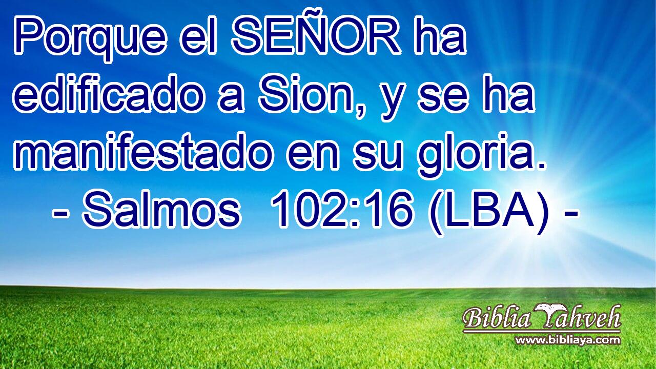 Porque el SEÑOR ha edificado a Sion, y se ha manifestado en su gloria.