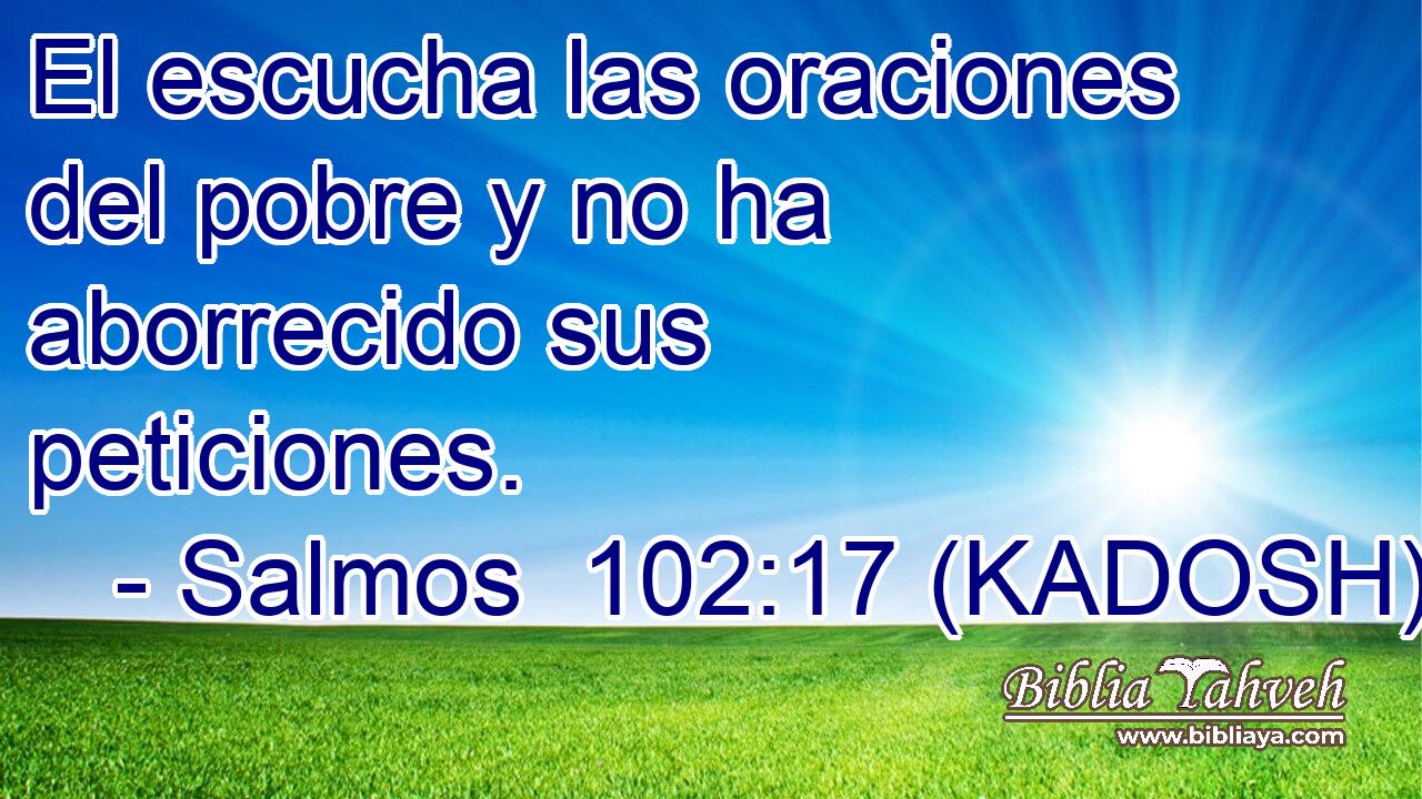  El escucha las oraciones del pobre y no ha aborrecido sus peticiones. 