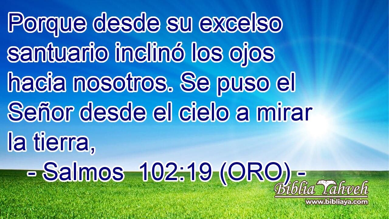  Porque desde su excelso santuario inclinó los ojos hacia nosotros. Se puso el Señor desde el cielo a mirar la tierra, 
