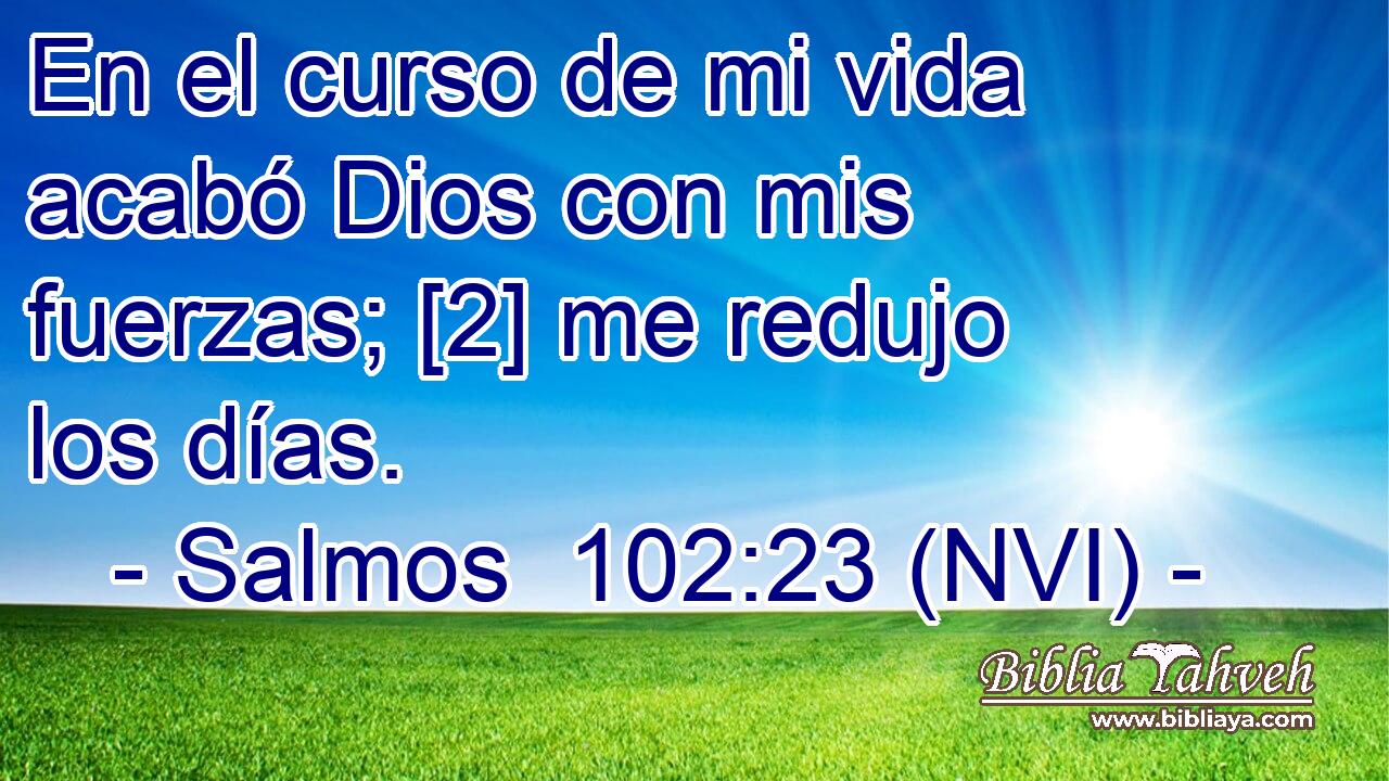  En el curso de mi vida acabó Dios con mis fuerzas; [2] me redujo los días. 