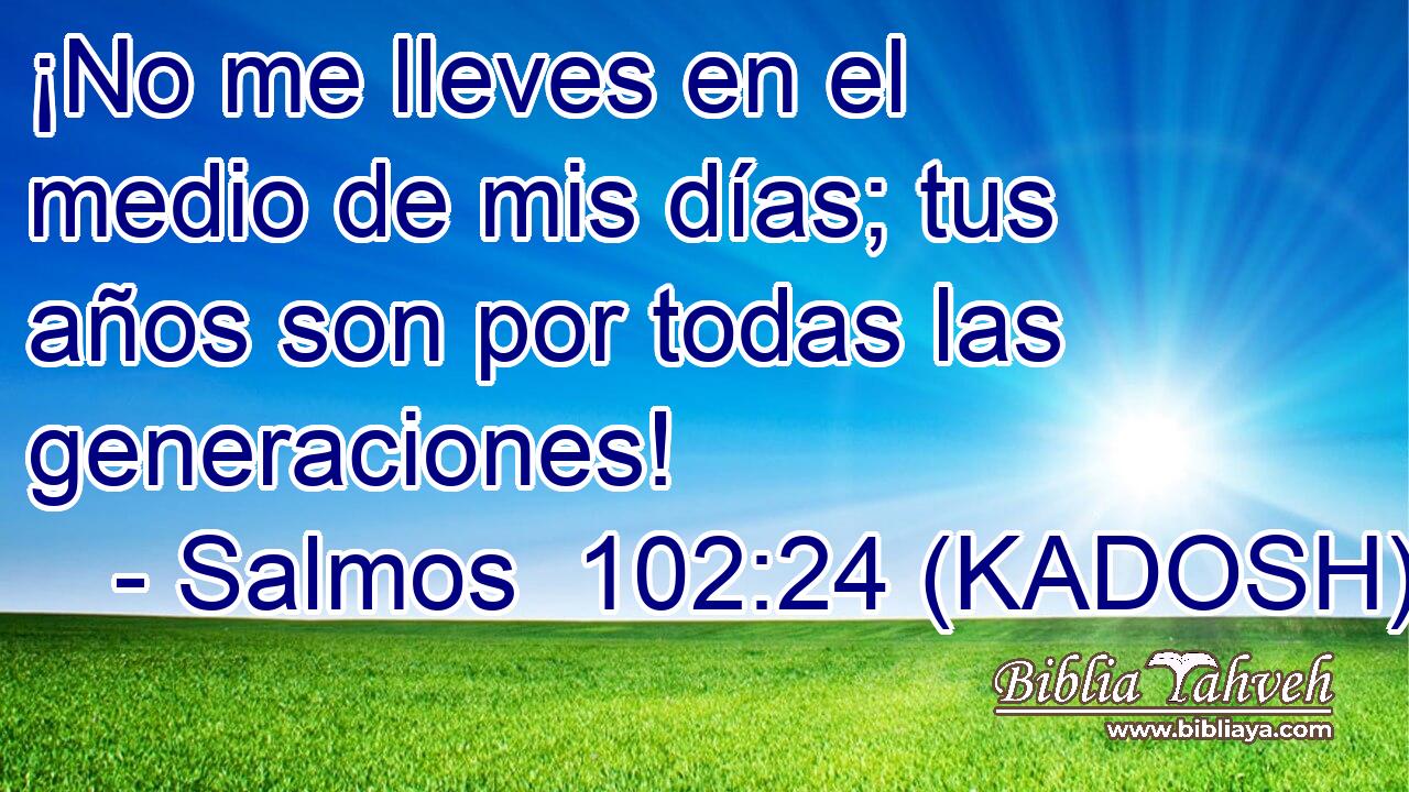  ¡No me lleves en el medio de mis días; tus años son por todas las generaciones! 