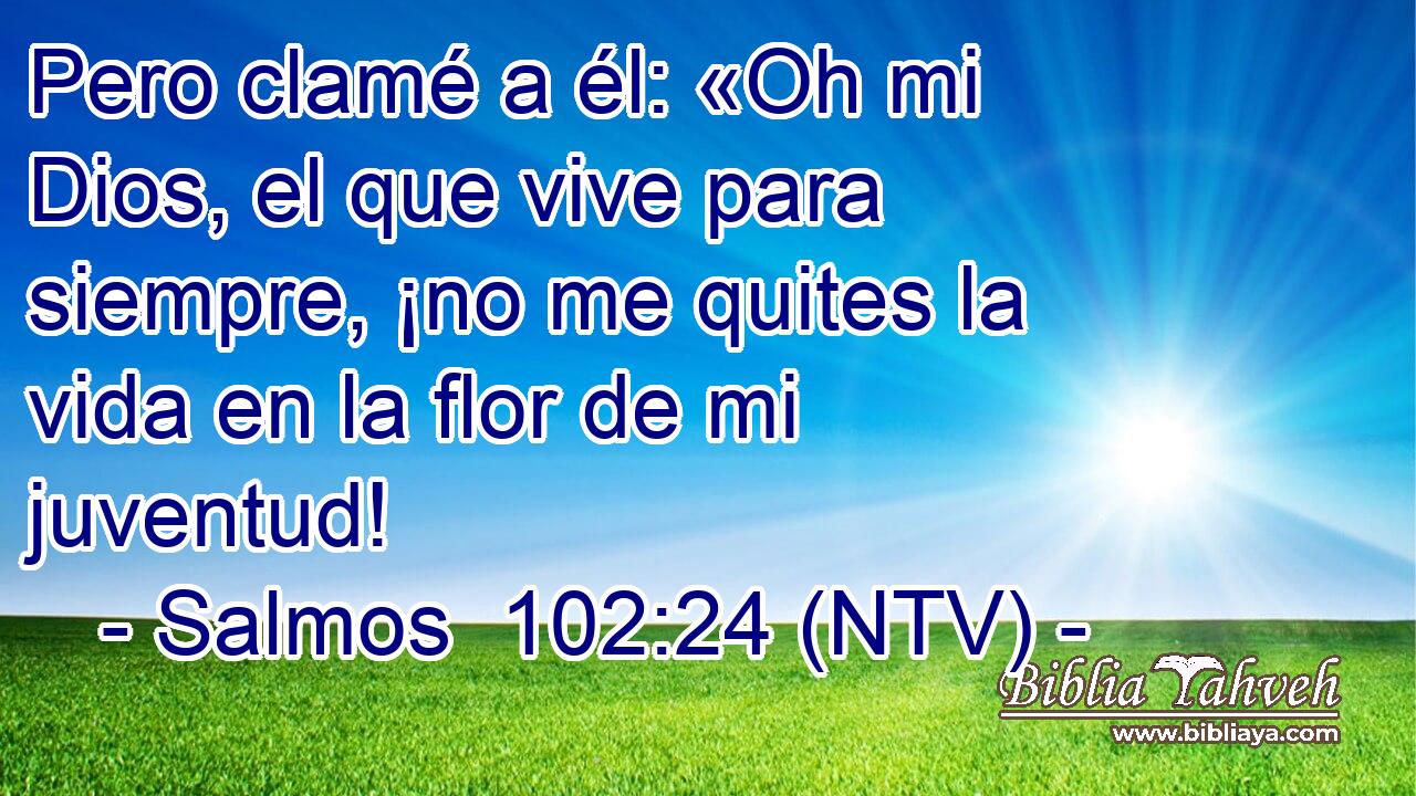 Pero clamé a él: «Oh mi Dios, el que vive para siempre, ¡no me quites la vida en la flor de mi juventud!