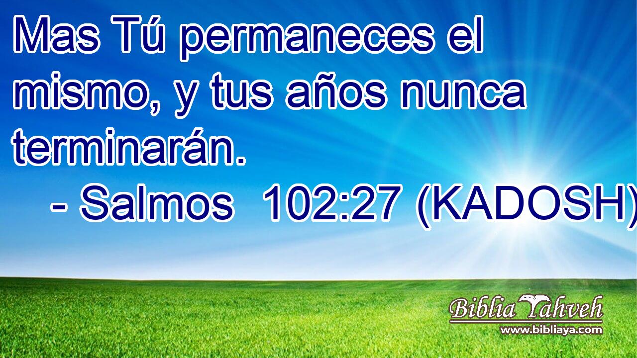  Mas Tú permaneces el mismo, y tus años nunca terminarán. 