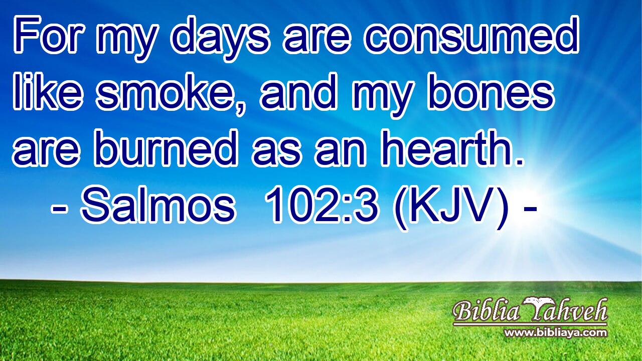 For my days are consumed like smoke, and my bones are burned as an hearth.