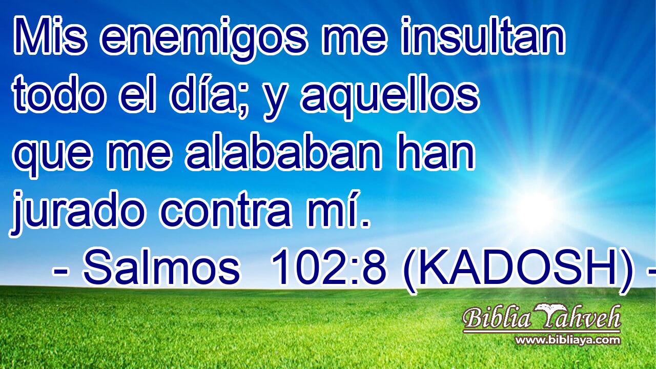  Mis enemigos me insultan todo el día; y aquellos que me alababan han jurado contra mí. 