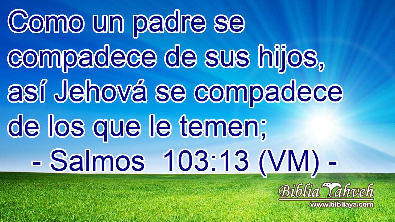  Como un padre se compadece de sus hijos, así Jehová se compadece de los que le temen; 