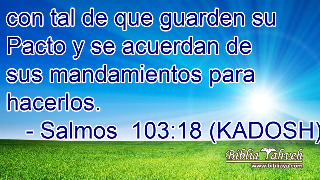  con tal de que guarden su Pacto y se acuerdan de sus mandamientos para hacerlos. 