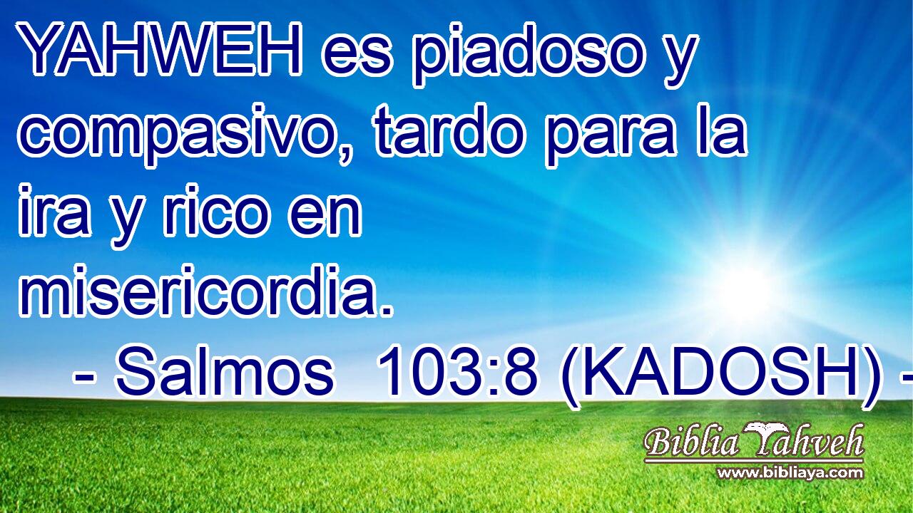  YAHWEH es piadoso y compasivo, tardo para la ira y rico en misericordia. 