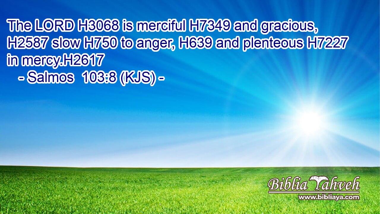 The LORD H3068 is merciful H7349 and gracious, H2587 slow H750 to anger, H639 and plenteous H7227 in mercy.H2617